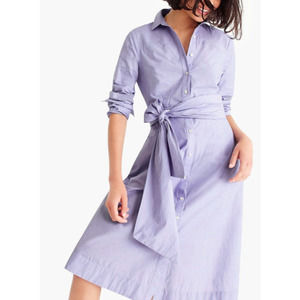 J. Crew Tie-waist shirtdress in end-on-end cotton